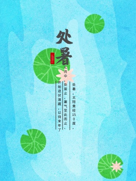 二十四节气处暑国风清新海报