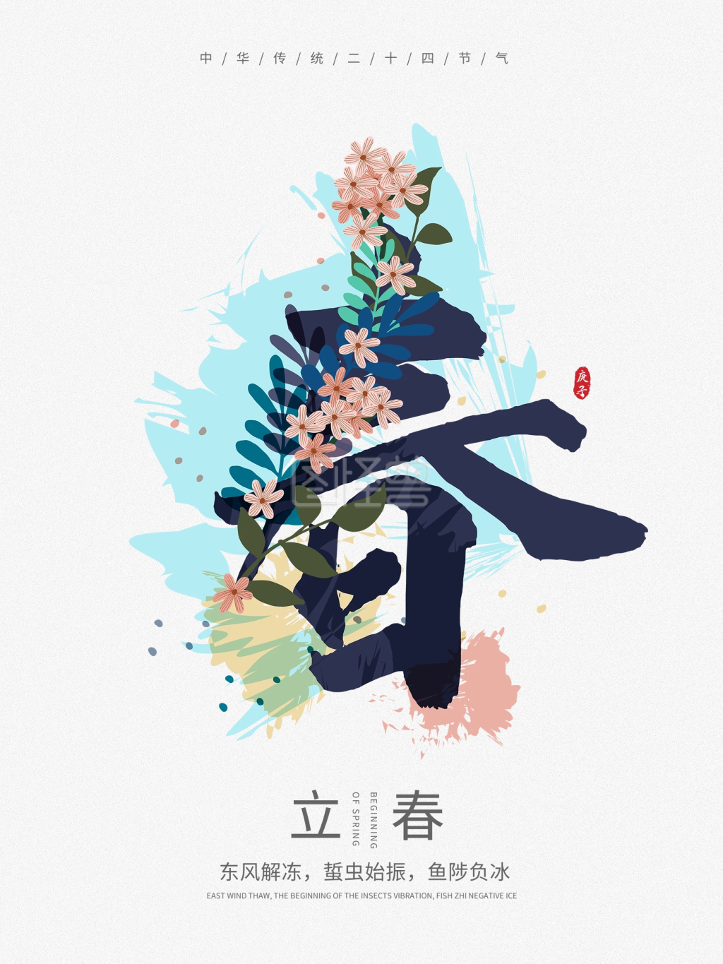 中国传统二十四节气立春节气海报