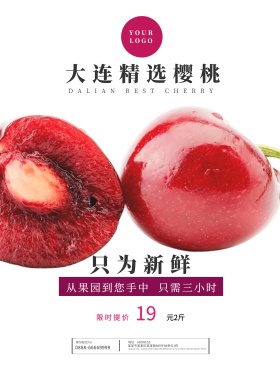 清新简约樱桃海报