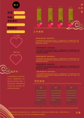 简历炫酷风格工作经验项目个人信息个人简历
