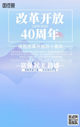 改革开放40周年海报