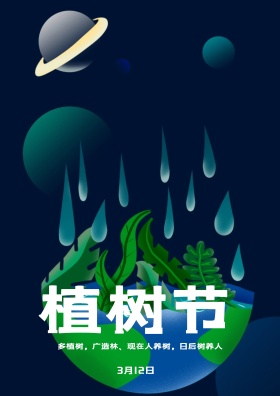 植树节节日爱护地球海报