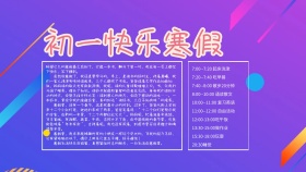 初一寒假小报卡通简约清新创意手抄报