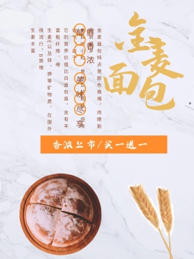 中国风时尚全麦面包海报模板