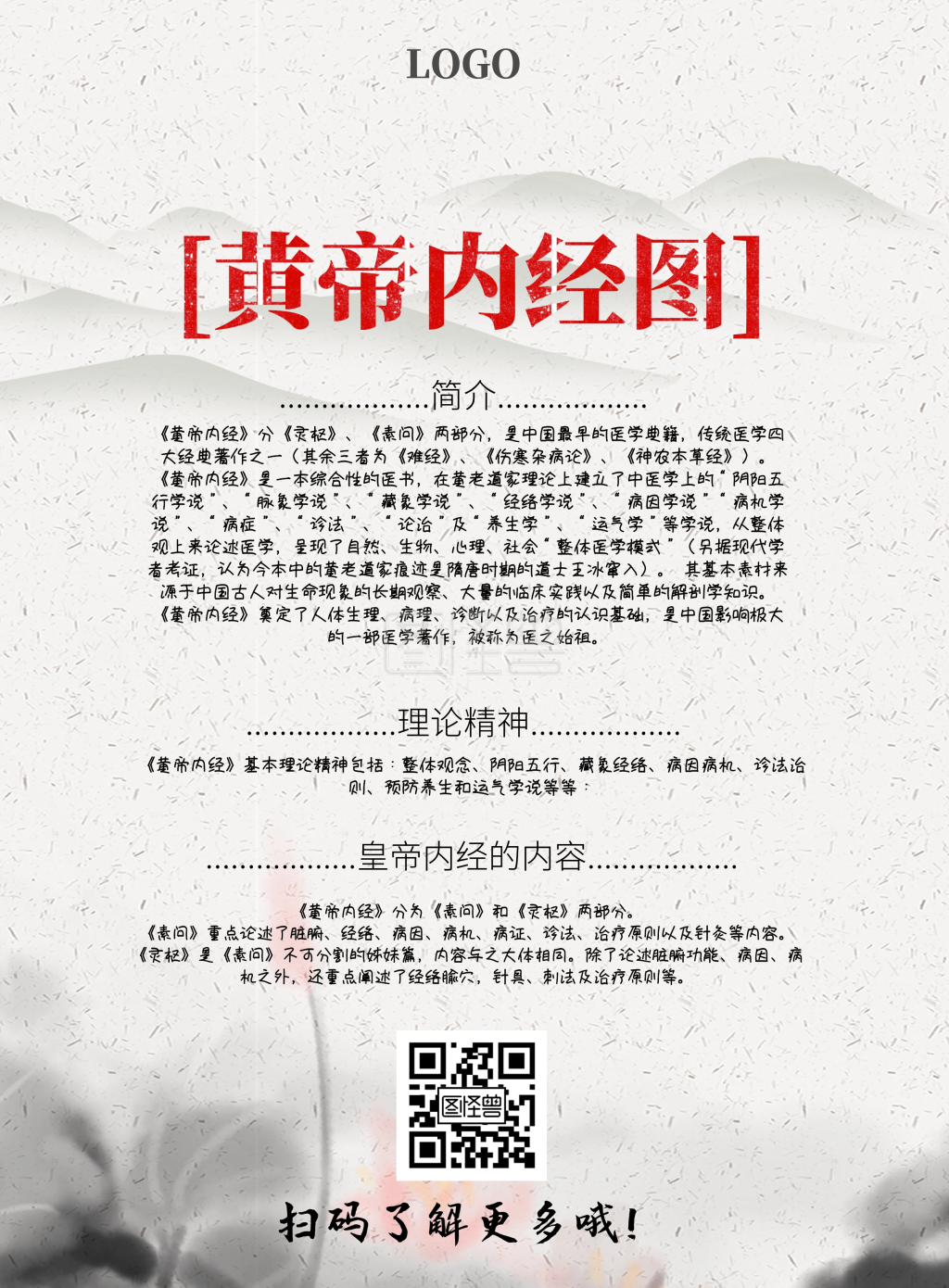 黄帝内经图中国风宣传印刷海报