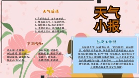 橙色卡通元素天气小报