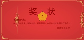 年度奖状横版海报