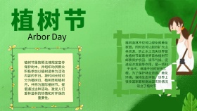 创意卡通大气扁平我们的节日植树节黑板报