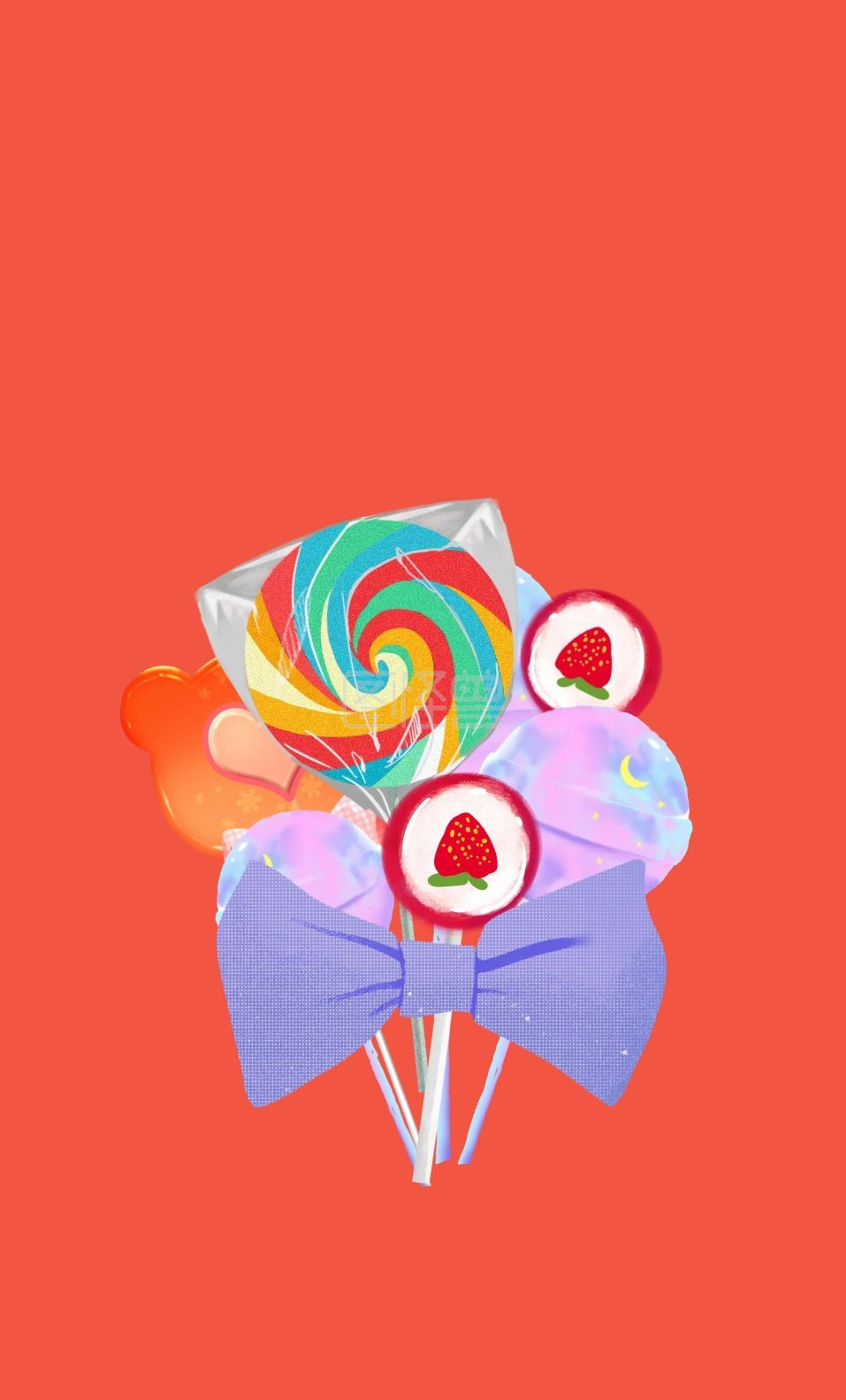 甜甜的棒棒糖卡通风红包