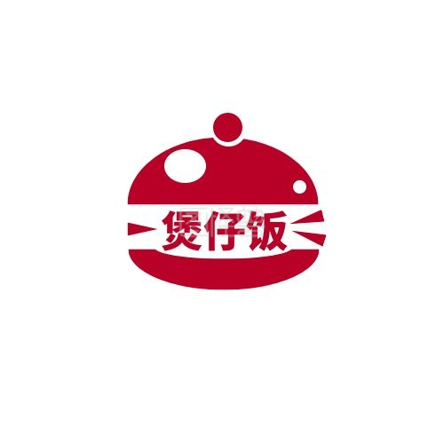 煲仔饭锅盖红色餐饮简约logo