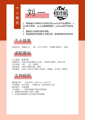 个人简历应聘模板