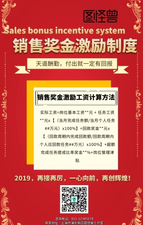 销售奖金激励海报
