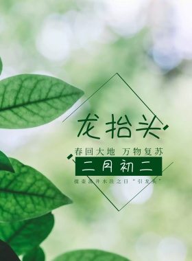 二月二龙抬头卡通喜庆创意海报