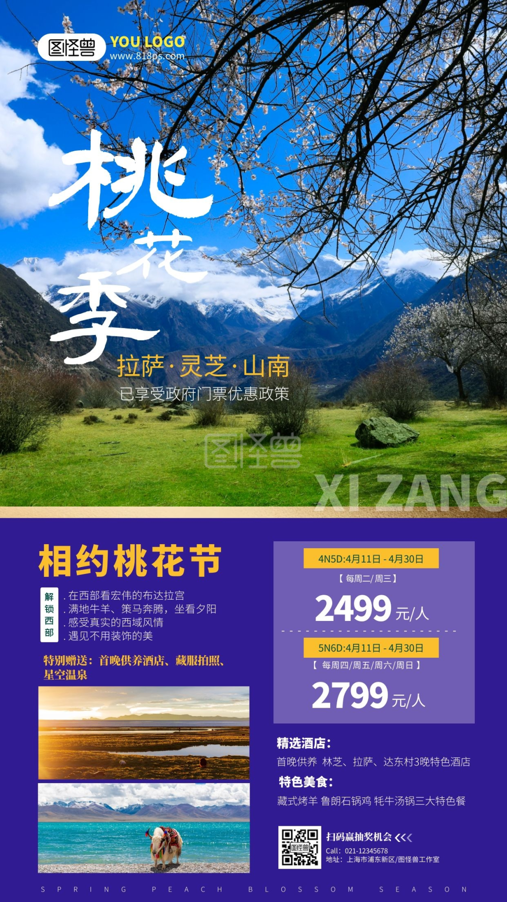 西藏林芝桃花节赏花旅游海报