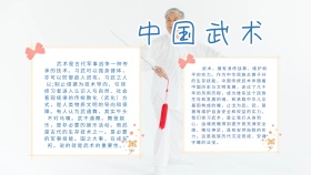卡通扁平创意中国武术手抄报海报