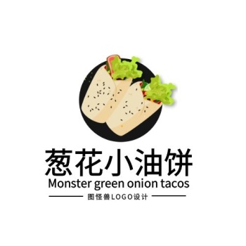 图怪兽logo葱花卷饼logo餐饮