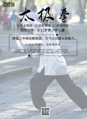 武术太极拳印刷海报