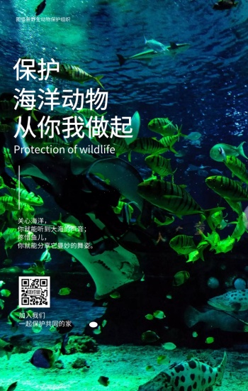 保护海洋动物海报