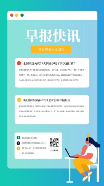 渐变科技感早报快讯手机海报