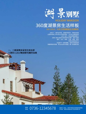 高端商业地产海报湖景别墅海报设计