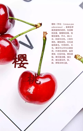 美食水果樱桃简约创意大气设计海报