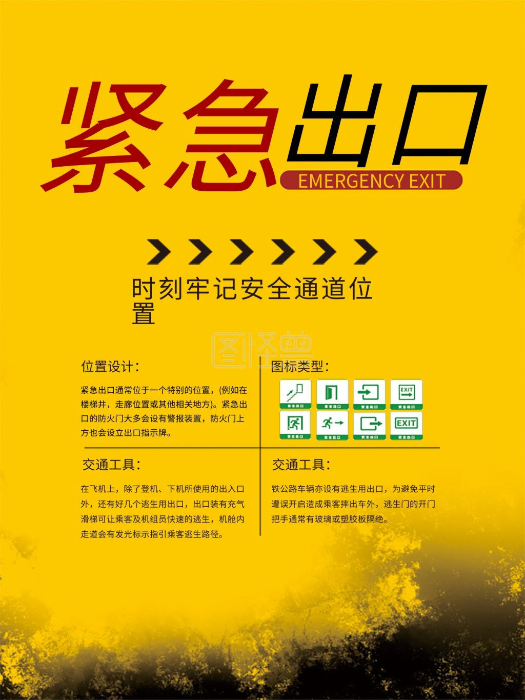 紧急出口海报,宣传