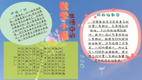 绿色卡通生活中的数学卡通绿色小报