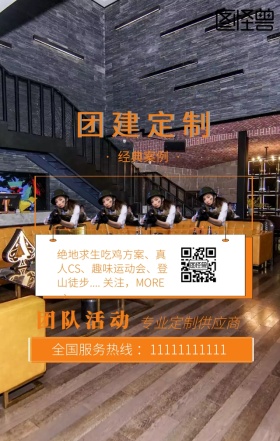 团建定制简约经典案例手机海报