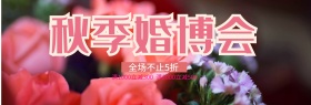 粉色气球秋季婚博会淘宝海报banner电商