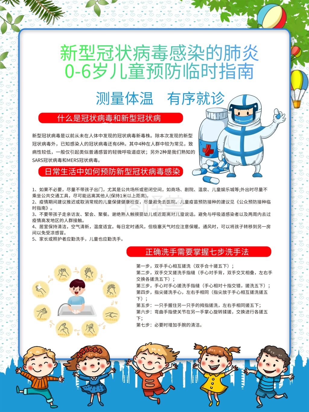儿科预防新冠肺炎海报