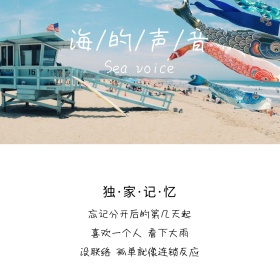 自然风景海的声音简约方形配图