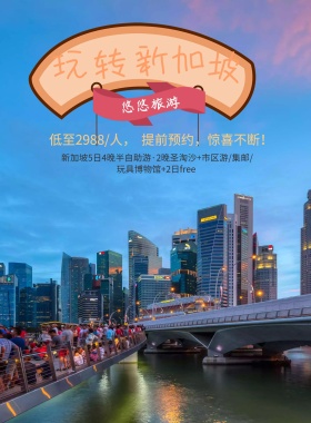 玩转新加坡卡通海报