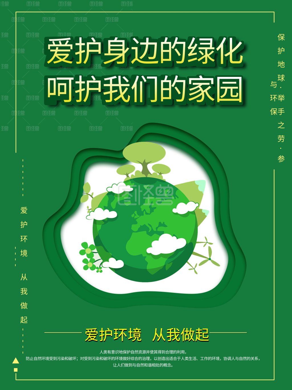 爱护大自然保护环境系列海报
