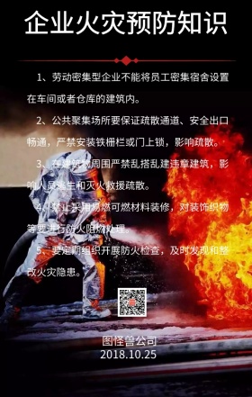 企业火灾消防知识手机海报