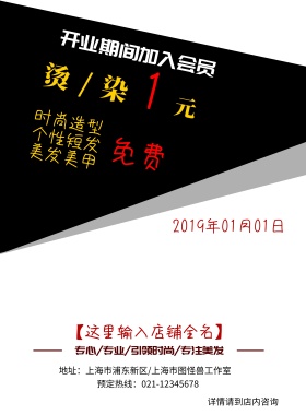 美发隆重开业宣传海报