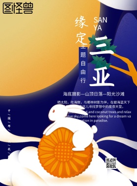 浪漫海岛椰林海南三亚旅游度假海报