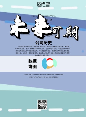 百分比饼图公司简介大气宣传印刷海报