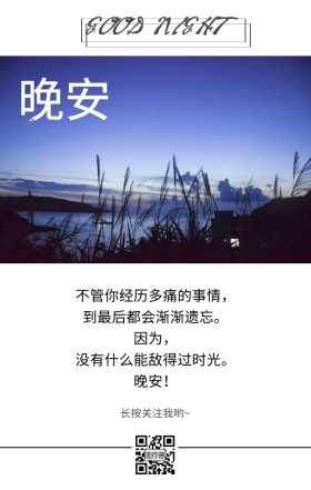 晚安清新日签图