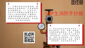 简约风格小学生防火宣传海报