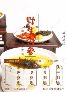 海参古风宣传海报
