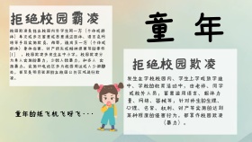 简约风格拒绝校园欺凌手抄报