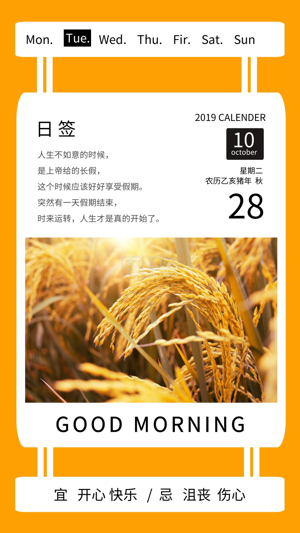 每日一签清新简约