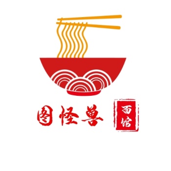 美食节面条红色扁平面馆logo