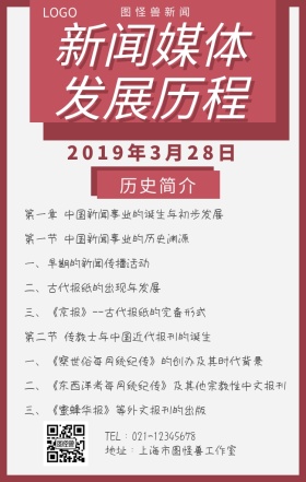 新闻媒体发展历程手机海报