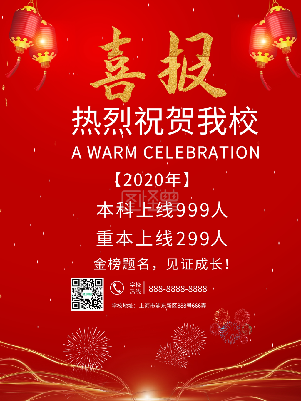 高考喜报金榜题名庆祝海报