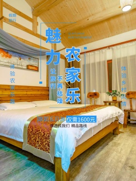 小清新魅力农家乐农家生活宣传创意海报