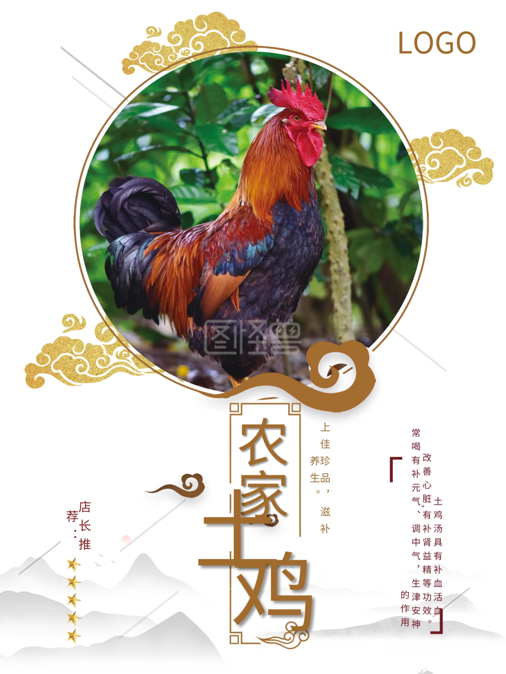 土鸡海报农家土鸡菜谱