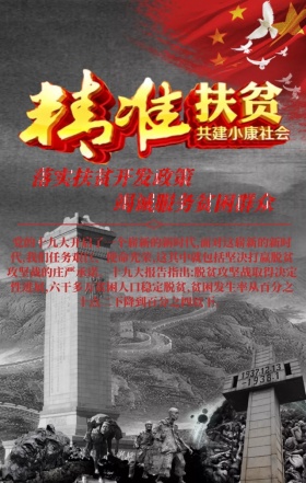 党政精准扶贫创意手机海报