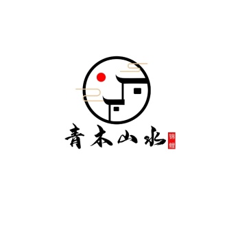 创意大气红色古风优雅招牌logo