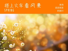 来场 看风景 的旅行 搭上火车 说走就走 SPRING 春天春季春游景色油菜花公众号配图